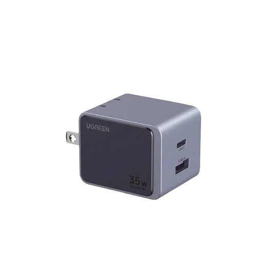 Cargador de 35W serie Nexode S | 2 Puertos de Carga Rápida | 1 USB-C | 1 USB-A | Tecnología GaN II | PD3.0 | QC4.0 | FCP/SCP/AFC/PPS/PPS2.0 | Tecnología de Protección Térmica | Optimiza la Carga | Carcasa Ignifuga.
