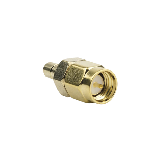 Adaptador Coaxial en Línea, de Conector SMA Macho a SMB Hembra, Oro/ Oro/ Teflón.