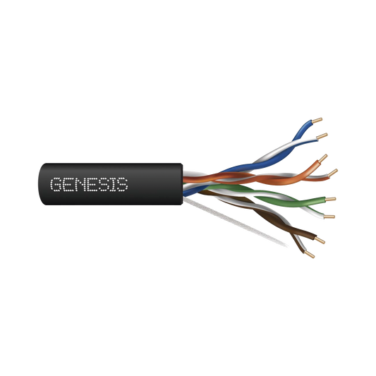 Bobina de Cable de 305 Metros UTP Cat6 RISER / Color Negro / UL, CMR SPNLS, Probado a 350 Mhz / Para Aplicaciones de CCTV, Redes de Datos, IP megapixel, Control RS485