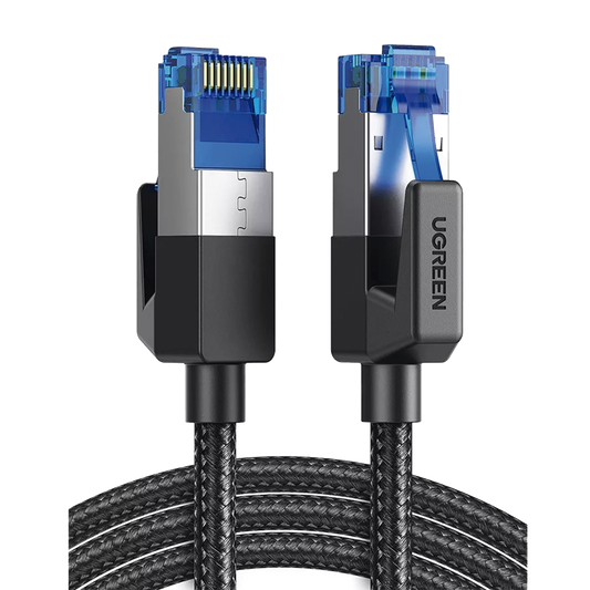Cable Ethernet Cat8 CLASSâ? F/FTP Redondo con Malla de Nylon 5 Metros