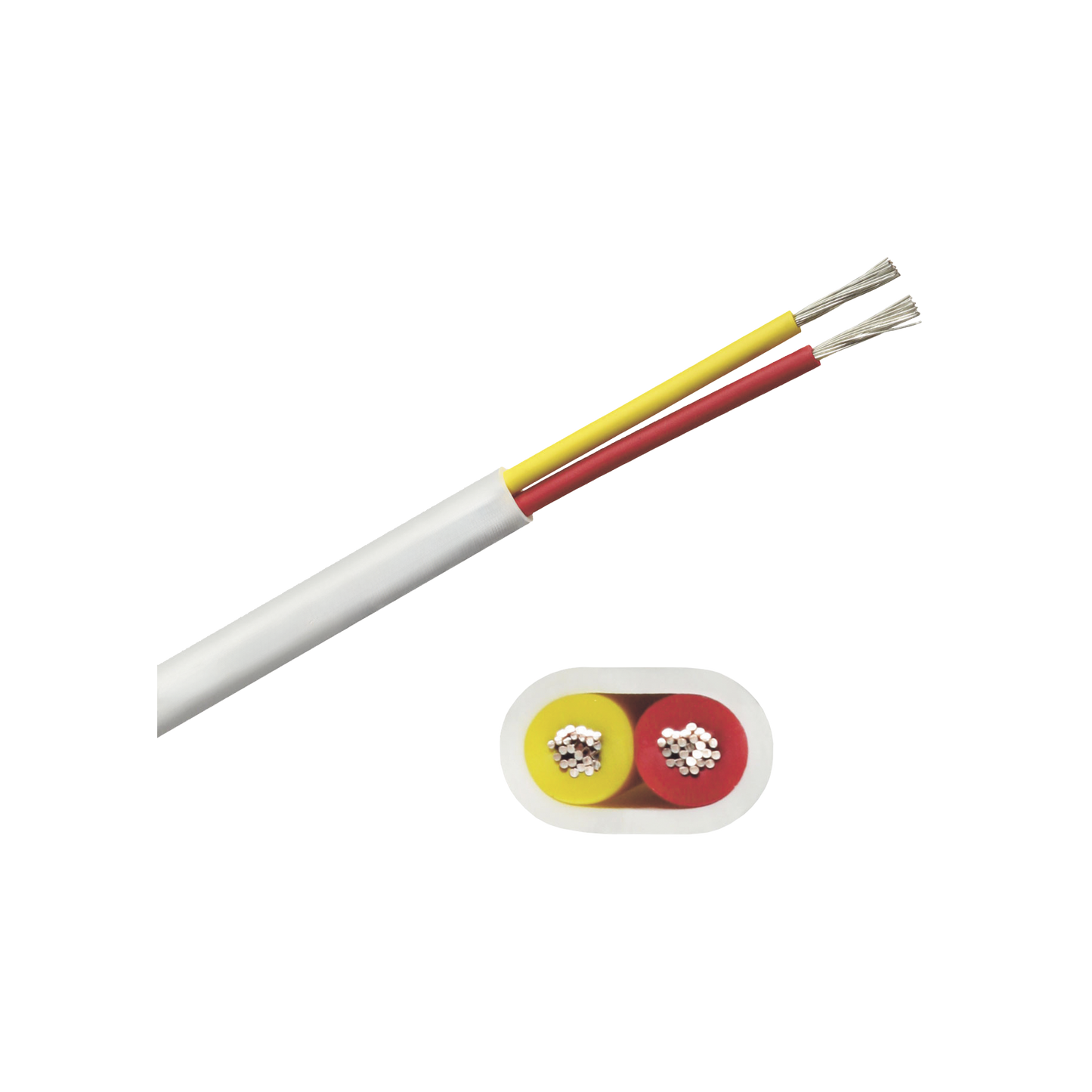 Rollo de cable plano grado marino calibre 16, de 2 conductores (rojo y amarillo) de 500 pies (152.4 m).