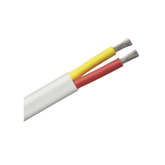 Rollo de cable plano grado marino calibre 6, de 2 conductores (rojo y amarillo) de 500 pies (152.4 m).