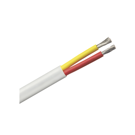 Rollo de cable plano grado marino calibre 8, de 2 conductores (rojo y amarillo) de 250 pies (76.2 m).
