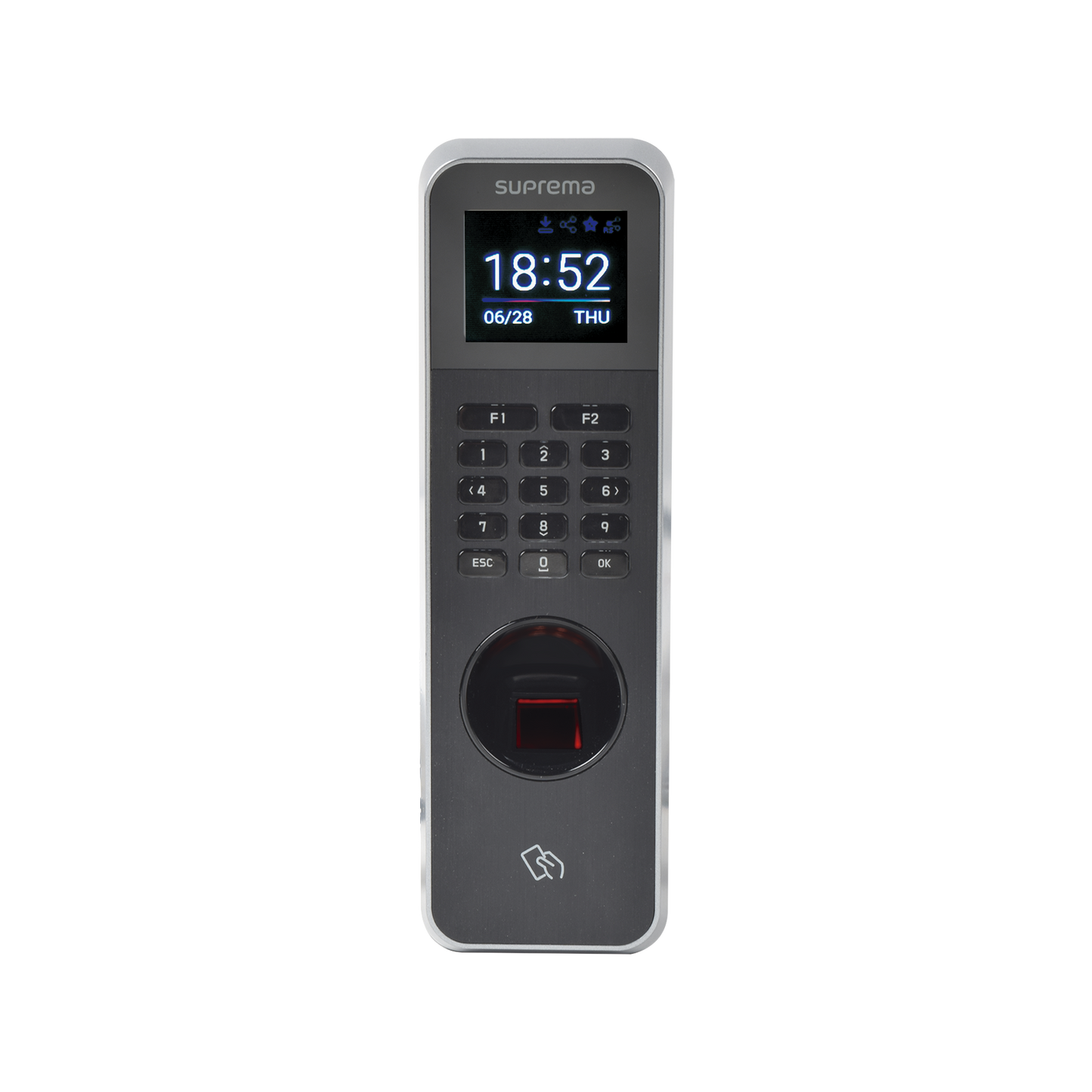 Lector de Huella IP67 Con Teclado y Lector de Tarjetas RFIDNFC y  (125kHz EM, HID Prox &13.56Mhz MIFARE, MIFARE Plus, DESFire/EV1, FeliCa, iCLASS SE/SR),NFC y BLUETOOTH, Uso para Control de Acceso y Asistencia