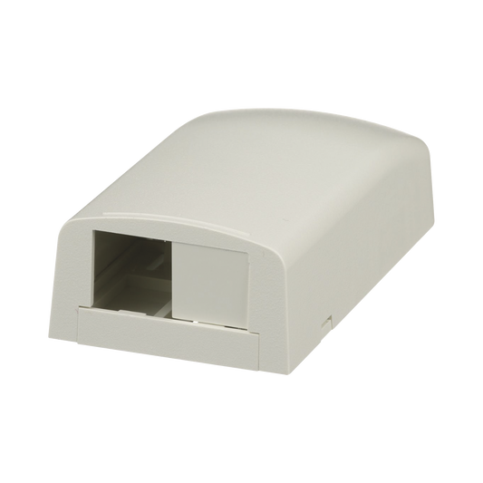 Caja de Montaje en Superficie, Para 2 Módulos Mini-Com, Color Blanco Mate