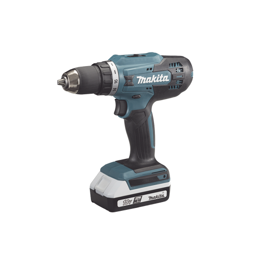 Taladro Inalámbrico SIN CARBONES, Broquero de 1/2", 1,700 RPM, 18Vâ??, Torque: 40 N.m C/2 Bat. (1.5Ah) y Cargador.