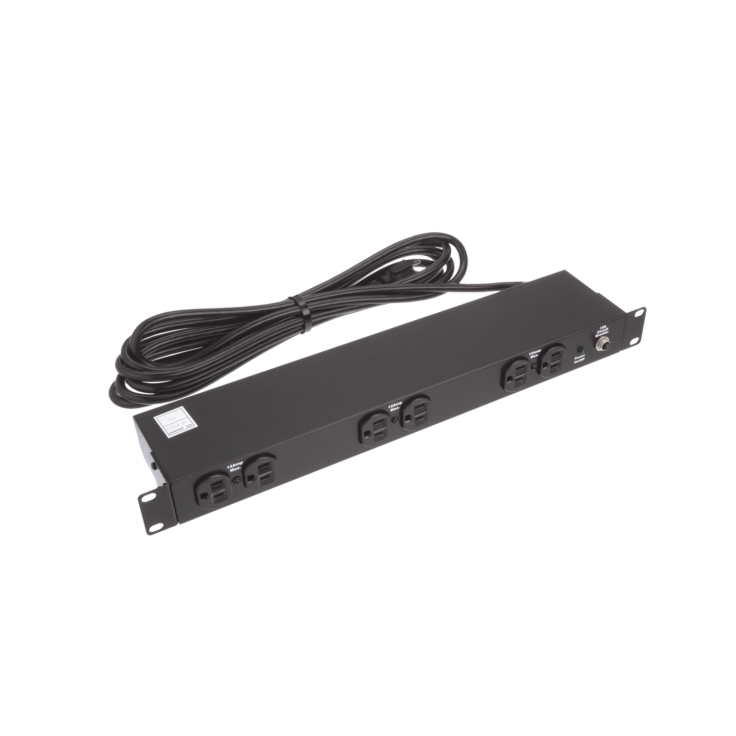 PDU Básico de Montaje en Rack, Con 6 Salidas Frontales NEMA 5-15R,  Enchufe de Entrada NEMA 5-15P, de 19in, 1UR, 15 Amp, 120 Vca