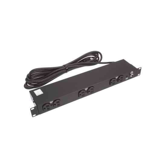 PDU Básico de Montaje en Rack, Con 6 Salidas Frontales NEMA 5-15R,  Enchufe de Entrada NEMA 5-15P, de 19in, 1UR, 15 Amp, 120 Vca