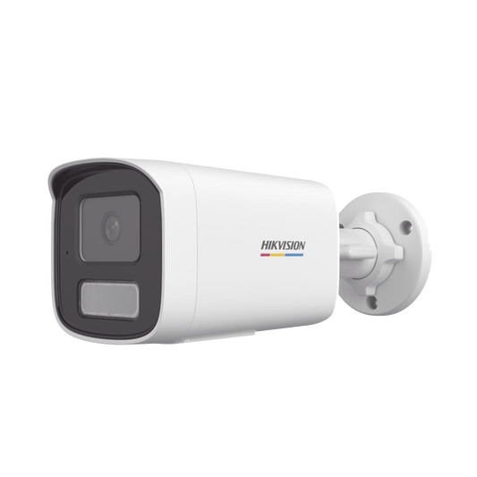 [Dual Light + ColorVu] Bala IP 6 Megapixel / Lente 4 mm / 50 mts IR + 50 mts Luz Blanca / Micrófono Integrado / ACUSENSE Lite / Exterior IP67 / WDR 120 dB / PoE / Micro SD