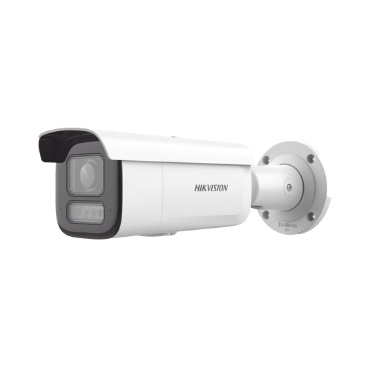 [Smart Hybrid Light + Micrófonos Duales Integrados] Bala IP 8 Megapixel (4K) / Lente Motorizado 2.8-12 mm / 60 m Luz Blanca + 60 m IR / AcuSense / Exterior IP67 / IK10 / WDR 120 dB / PoE 802.3at / ONVIF / Alarmas I/O / Micro SD / ACUSEARCH
