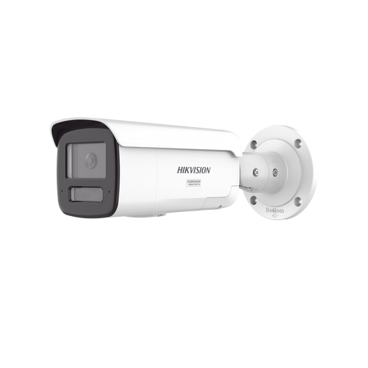 [Dual Light + ColorVu 3.0 + HikAI] Bala IP 4 Megapixel / Lente 4 mm / 60 mts IR + Luz Blanca / Exterior IP67 / Estrobo Azul y Rojo / WDR 130 dB / ACUSENSE 3.0 / Metal / NEMA 4X / ACUSEARCH