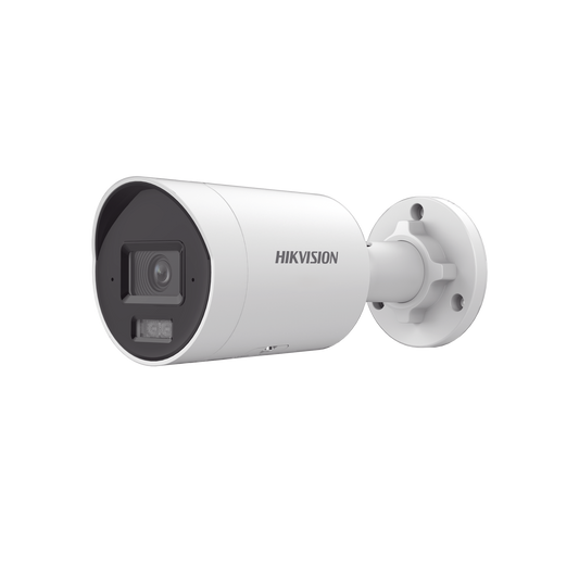 Bala IP 8 Megapixel (4K) / Imagen a Color 24/7 / Lente 2.8 mm / Luz Blanca 40 mts / Exterior IP67 / WDR 130 dB / Entrada y Salida de Audio y Alarma / Captura Facial / ONVIF / Micro SD / Micrófono Integrado