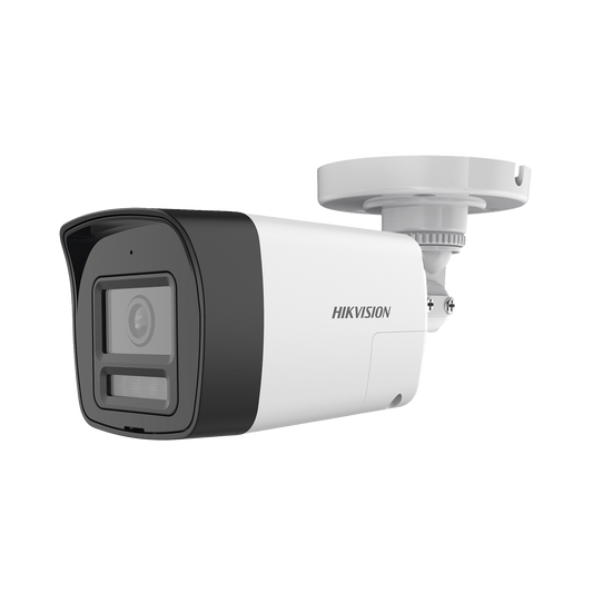[Audio Bidireccional + Dual Light + ColorVu] Bala TURBOHD 4K (8 Megapixel) / Lente 2.8 mm / 30 mts IR EXIR + 20 mts Luz Blanca / Micrófono y Bocina Integrado / Exterior IP67 / Metal / dWDR