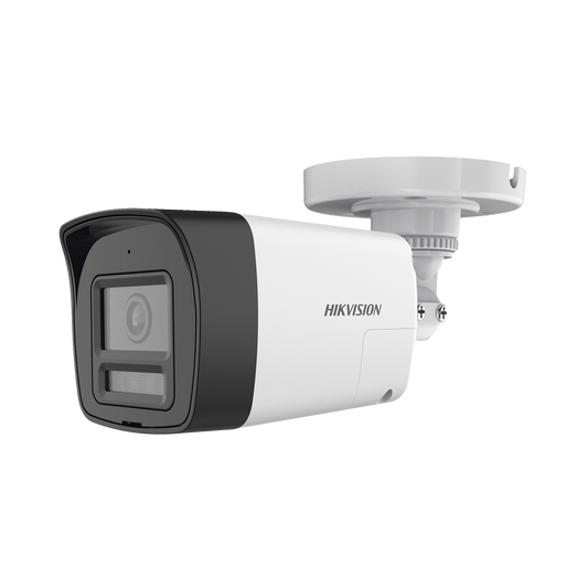 [Audio Bidireccional + Sirena & Estrobo + Dual Light + ColorVu] Bala TURBOHD 4K (8 Megapixel) / Lente 2.8 mm / 30 mts IR EXIR + 20 mts Luz Blanca / Micrófono y Bocina Integrado / Exterior IP67 / Metal / dWDR