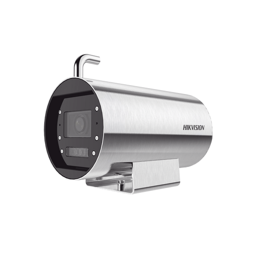 Bala IP 8 Megapixel / Lente Mot. 2.8 a 12 mm / Acero Inoxidable (304) / Altas Temperaturas (250°C) / Refrigeración por Agua / IP68 / Dual Light (30 mts IR + 20 mts Luz Blanca) / WDR 120 dB / ONVIF / PoE+ / Alarmas I/O / ACUSENSE