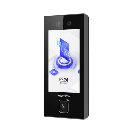 Terminal Facial Min Moe con BOTON DE LLAMADA FÍSICO / 3000 Rostros / Pantalla 4.5" / Administrable en la Nube con Hik-Connect Teams / Exterior IP65 / PoE / WiFi / HIK-IA