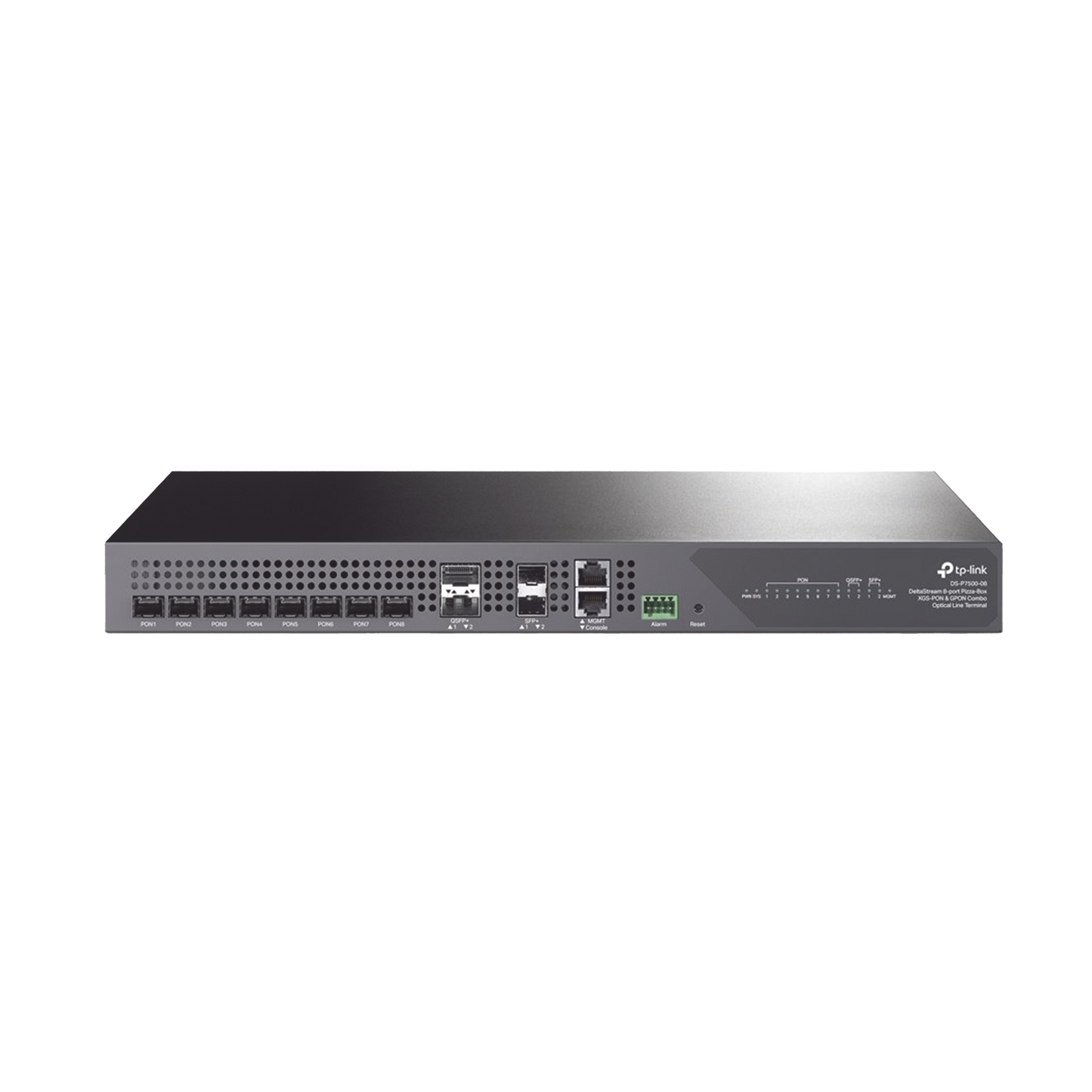 Deltra Stream - OLT de 8 Puertos XGSPON & GPON Combo / Conexión Hasta 2,048 ONUs / 2 Puerto 40G QSFP+ Uplink / 2 Puertos SFP+ 10G Uplink / Fuentes Redundantes AC-AC (incluidas) /  Administración desde la Nube Sin Costo (DPMS)