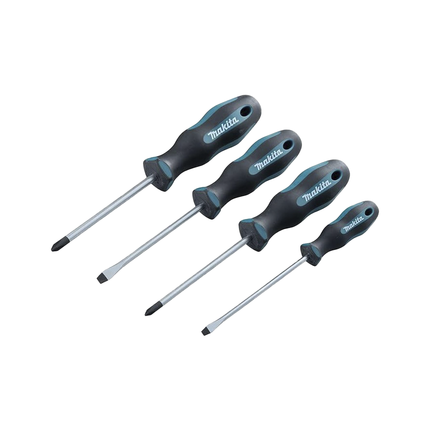 Juego de 4 Desarmadores, 2 de Punta Phillips y 2 de Punta Plana