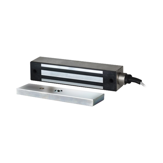 Chapa Magnética 600 Lbs Para Uso en Exterior / IP65 / Con Cordón Armado 91 CM / UL /