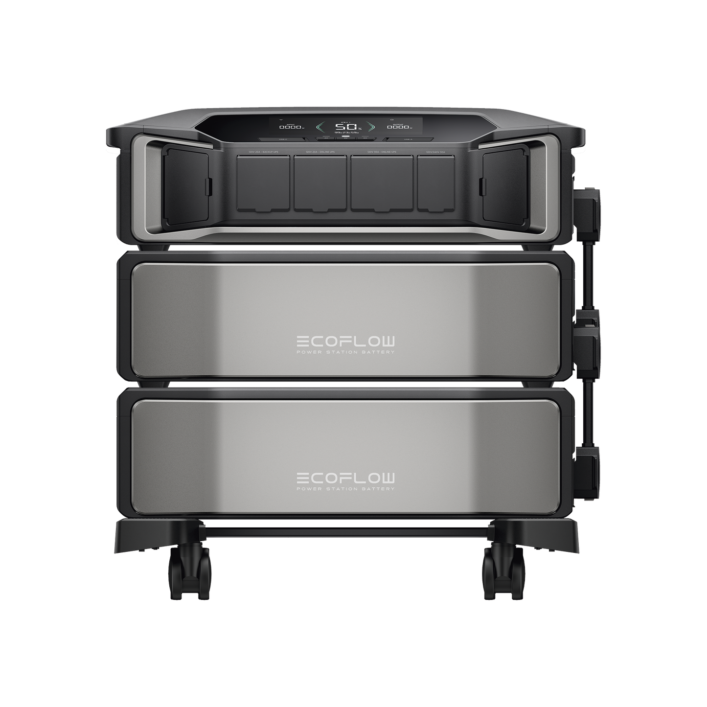 Estación de Energía Delta Pro Ultra 7.2kW para Respaldo Residencial, Incluye 2 Baterías de Litio LFP 6kWh (12kWh Totales), Sincronización para Mayor Potencia, Carga Solar Hasta 4000W, Capacidad de Trabajo Online (0ms)