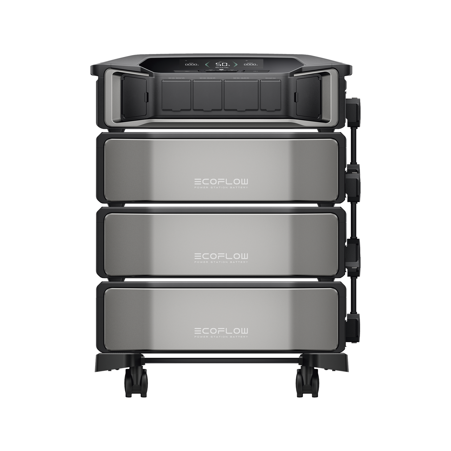 Estación de Energía Delta Pro Ultra 7.2kW para Respaldo Residencial, Incluye Batería de Litio LFP 6kWh (18kWh Totales), Sincronización para Mayor Potencia, Carga Solar Hasta 4000W, Capacidad de Trabajo Online (0ms)