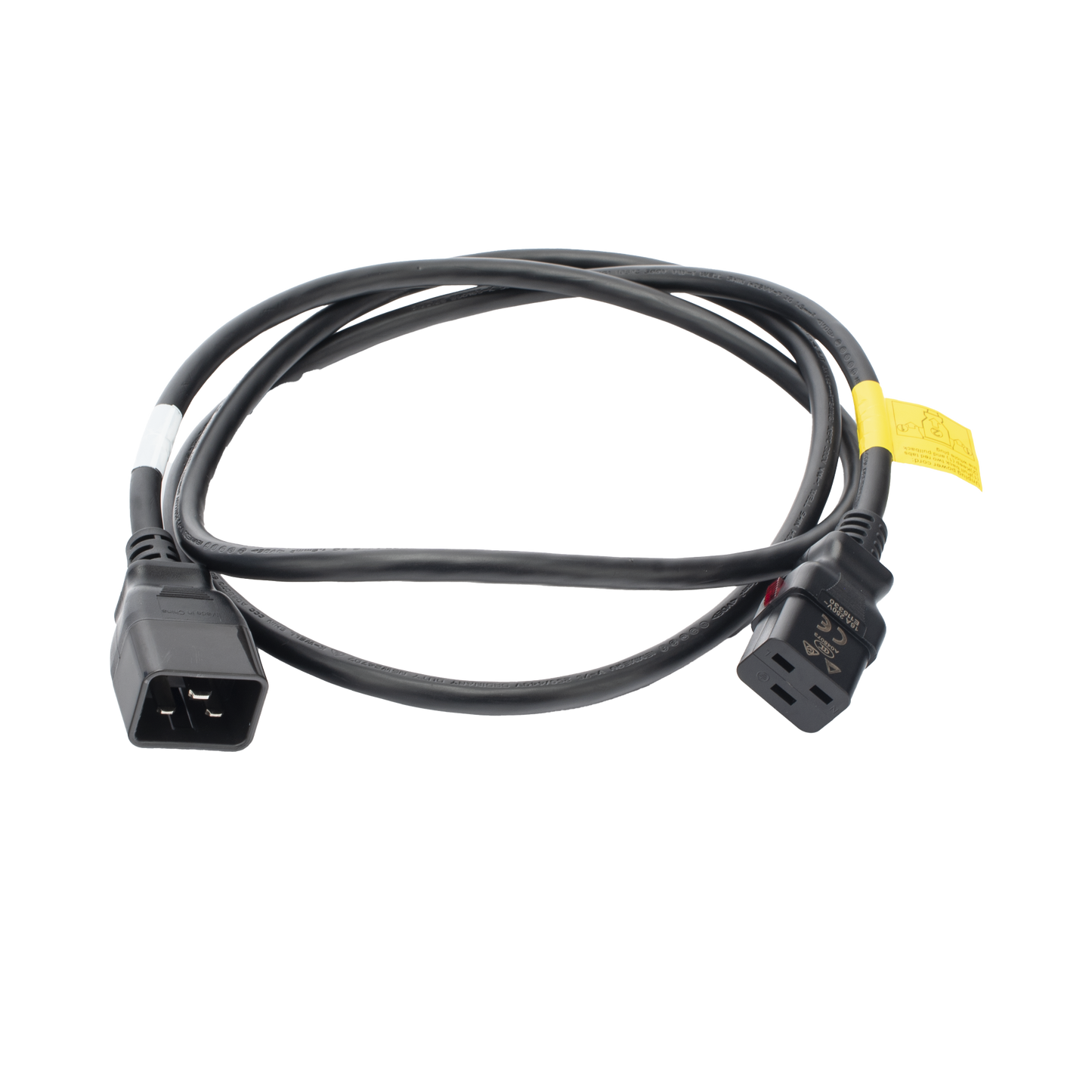 Cable de Alimentación Eléctrica Con Bloqueo de Seguridad, de IEC C19 a IEC C20, 1.8 Metros de Largo, Color Negro, 1 Pieza