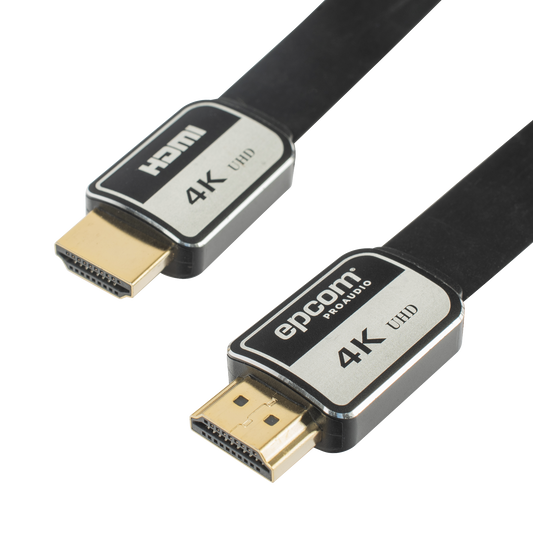 Cable HDMI de 1.8m | Alta Definición | Version 2.0 | Alta velocidad 18Gbps | 4K@60Hz | Conectores Chapados en Oro | Tipo Plano