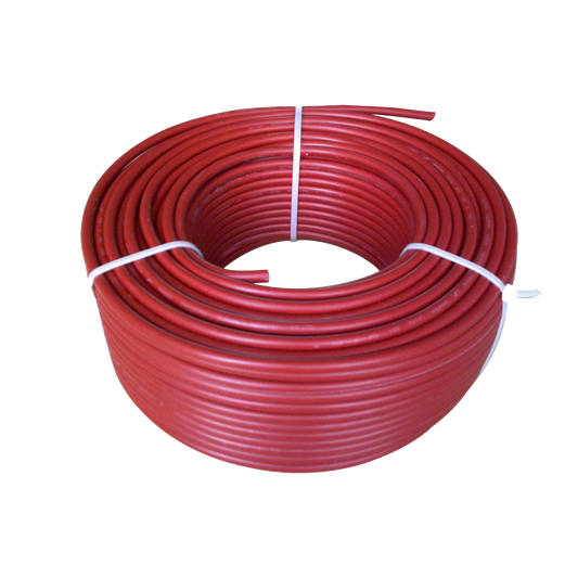 Bobina de 100 metros / Cable fotovoltaico / Rojo / Recubrimiento XLPE / 4mm² / 12 AWG / Hasta 1,800 Vcc