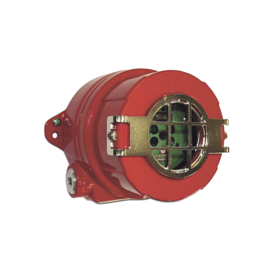 Detector De Flama Multi-Espectro Dual IR/UV, Tecnología Avanzada, Acero Inoxidable, Entradas 2x3/4" NPT, Certificaciones FM, cFM Clase I, División 1, Grupos A,B,C,D. Clase II División 1 Grupos E,F,G, Clase III