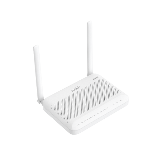 ONU GPON WiFi (2.4/5 GHz), 2 antenas de 5 dBi, Compatible con OLT de Terceros, MIMO 2x2, 4 puertos Gigabit + 1 POTS + USB, conector SC/UPC (Gestión WAN desde la Interfaz de la ONU)
