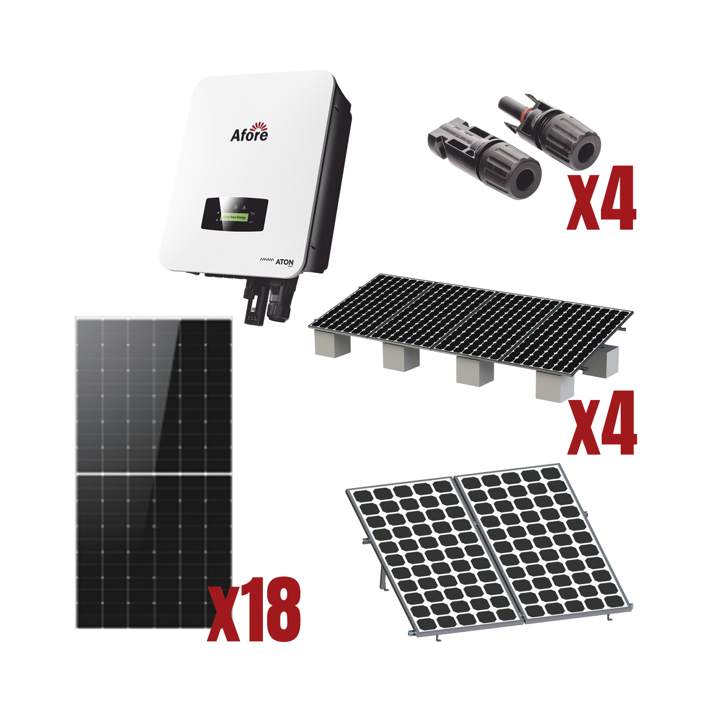 Kit Solar Interconexion  / 10kW  220Vca / Inversor AFORE / Montaje Incluido