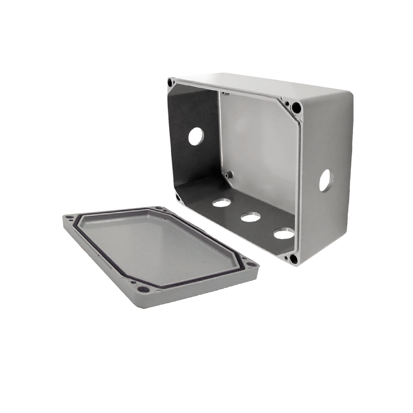 Caja de Unión de Aluminio con 6 salidas de 1" / Orificios 1 Izq - 1 Der - 4 en la parte inferior.