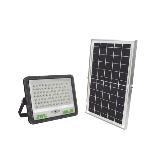 Reflector de  100 W con Panel Solar /  Batería 3.2  V CD / T.C.C. 6 500 K / IP66.