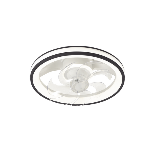 Ventilador de Techo con Luminario LED de  110 V CA 50/60 Hz /  88 W /4500 Lm / 6500 - 4 000 - 2 700 K /3 Tonos de Luz / 501 mm / 6 Velocidades / Dimeable / Color Blanco y Negro.