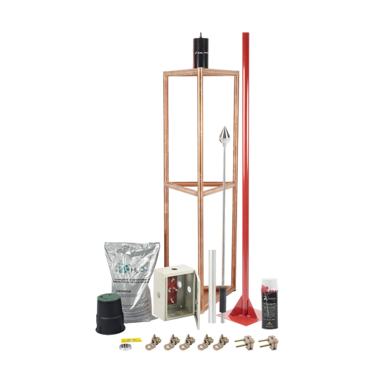Kit Pararrayo con Accesorios para Protección de Diámetro de 300m.