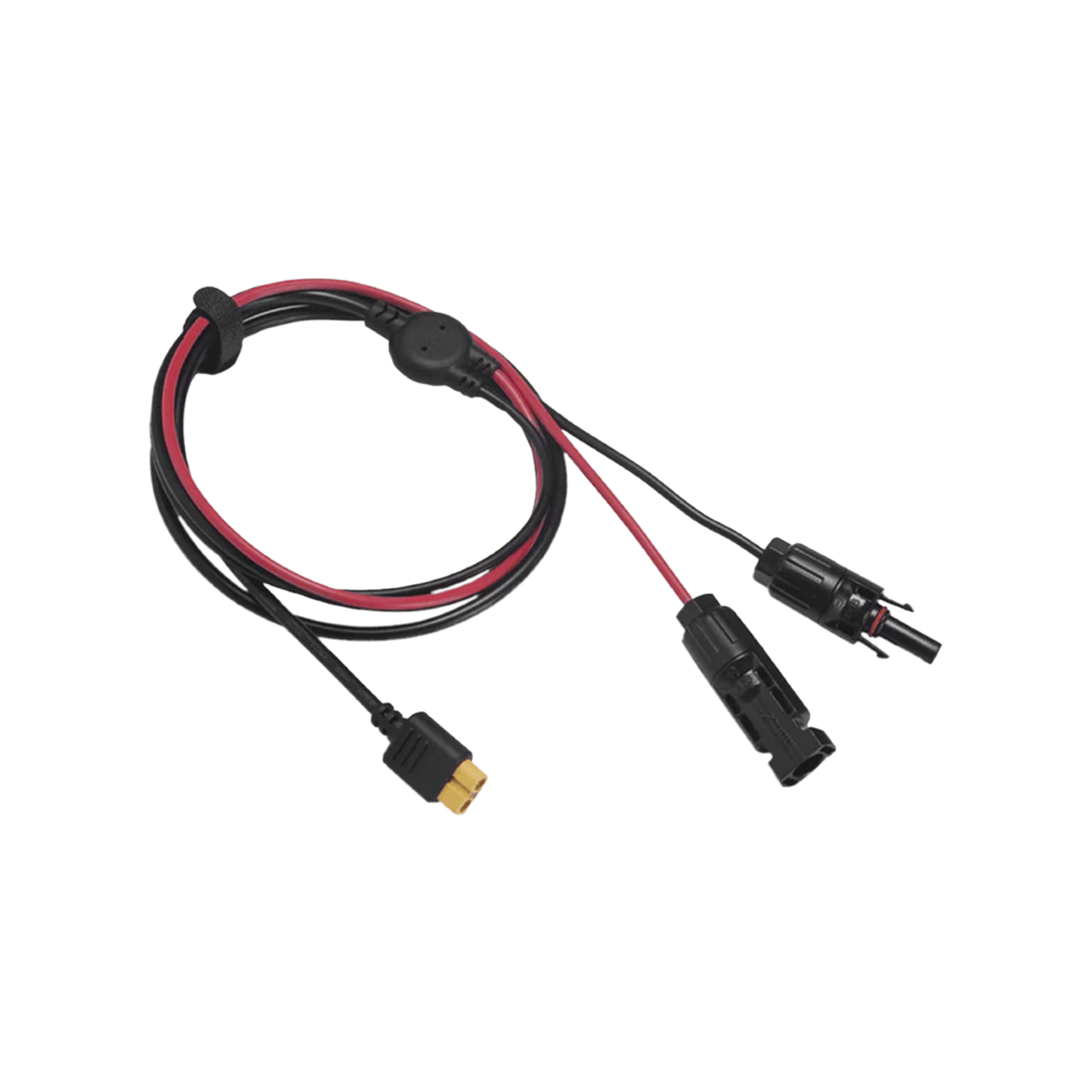 Cable 2.5 m, Negro, Calibre 12 AWG con Terminales MC4 Macho y Hebra para Terminal XT60