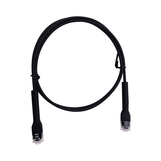 Mini Patch Cord Cat6 Ultra Slim 2 m Negro – Ahorra Espacio sin Organizadores, con Bota Flexible