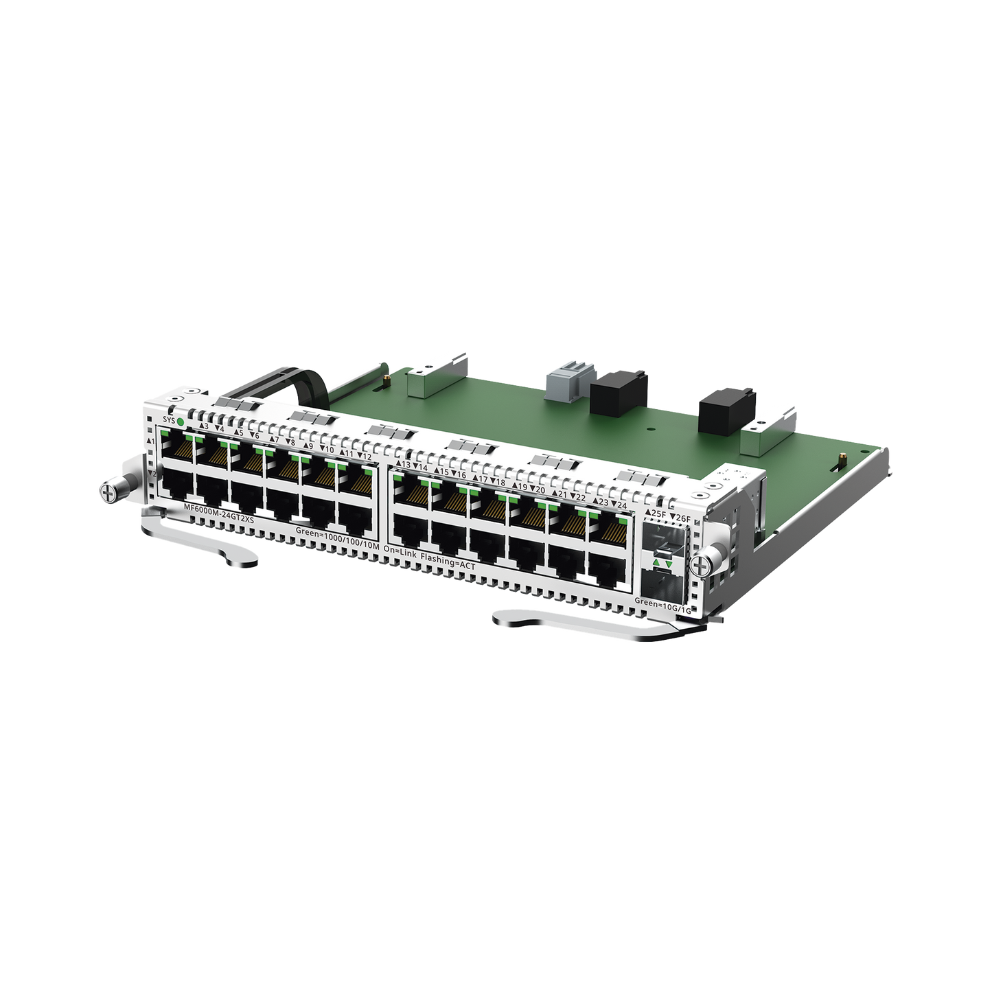 e-Lighten Tarjeta Modular para OLT modelo RG-NBF6002M, 24 puertos Ethernet de 1G, 2 puertos SFP+ de 10G