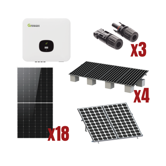 Kit Solar Interconexion  / 10kW  220Vca / Inversor GROWATT / Montaje Incluido