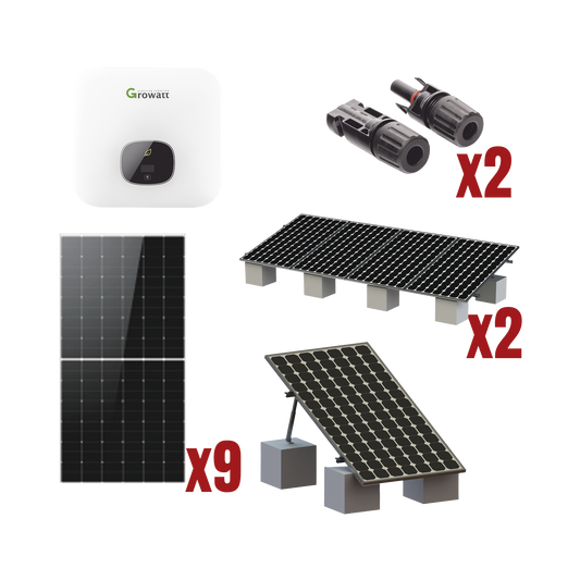 Kit Solar Interconexion  / 5kW  220Vca / Inversor GROWATT / Montaje Incluido