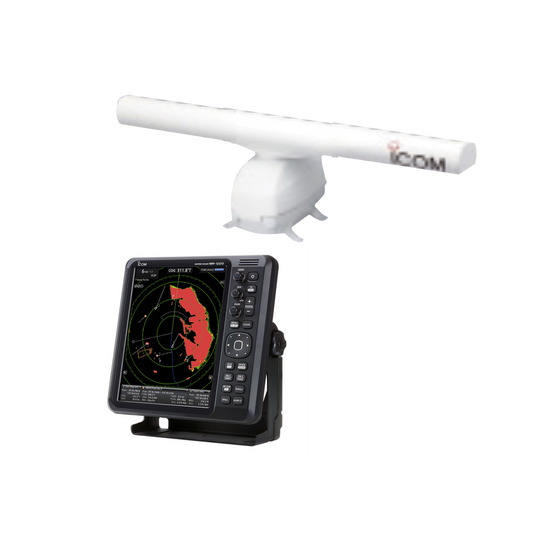 Sistema de radar con antena tipo matriz abierta de 4 pies a 72 Millas Náuticas, y pantalla a color MR1220E de 12.1"