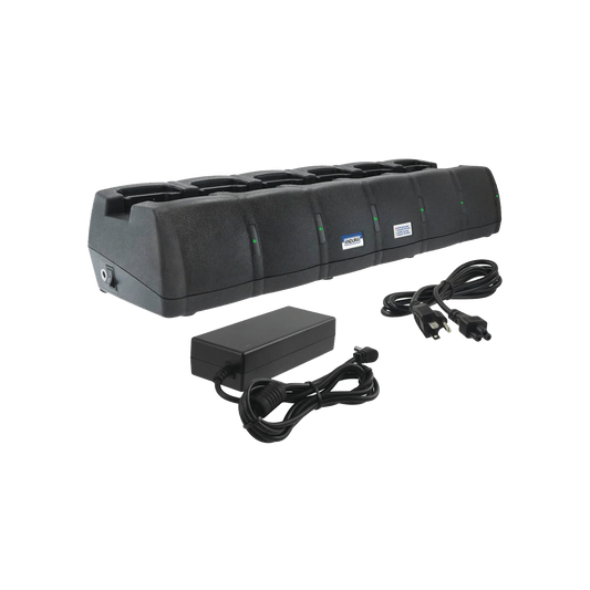 Multicargador de 6 cavidades para radios Icom IC-F3003, IC-4003 para baterías Ni-Mh  BP264 o genéricas.