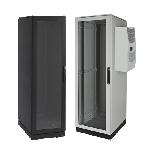 Gabinete de Telecomunicaciones ProLine V/D, 600 mm de Ancho, 1000 mm de Profundidad, Compatible Con Aire Acondicionado Tipo G52, NEMA 12, 42 UR, Color Negro