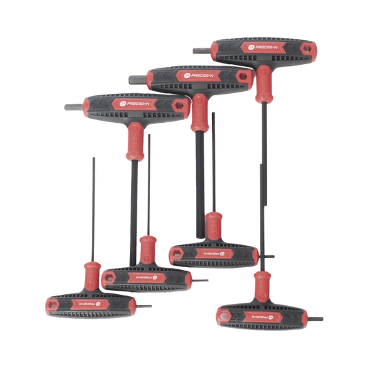 Juego de 7 Llaves Hexagonales ( Allen )  Milimétricas con Mango T.