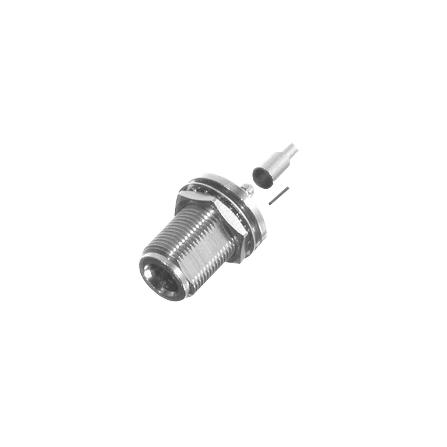 Conector N Hembra de Anillo para Chasis en 2D-Plano para cable RG-142/U.