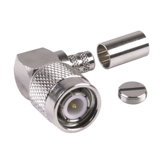 Conector TNC Macho en Ángulo Recto para Cable RG-8/X, LMR-240, Níquel/ Oro/ Teflón.â??