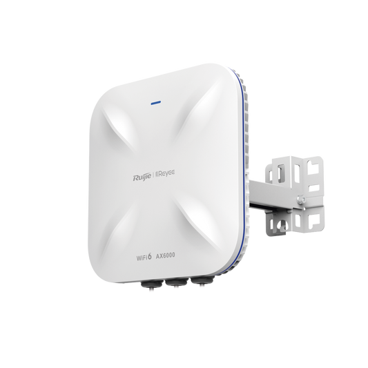 Punto de Acceso Mesh Wi-Fi 6 Industrial para Exterior Omnidireccional 5.95Gbps, MU-MIMO 4x4, 360°, Filtros Anti Interferencia y Auto Optimización con IA, puerto eth 2.5G y SFP