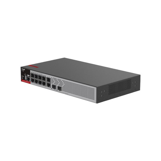Switch PoE+ Empresarial 125 Watts, Administrable L2+, 8 Puertos PoE Gigabit , 2 Puertos Uplink Gigabit y 2 Puertos Uplink SFP 2.5G