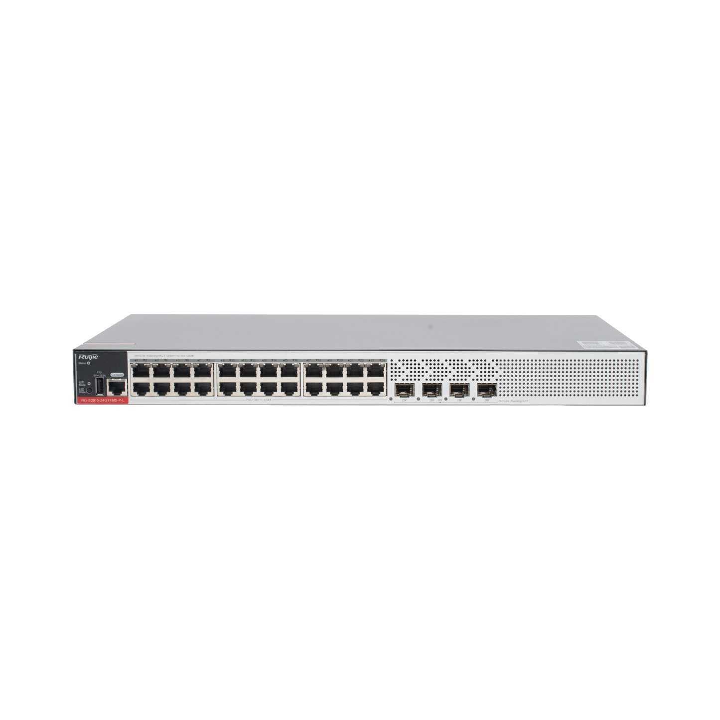 Switch PoE+ Empresarial 370 Watts, Administrable L2+, 24 Puertos Gigabit y 4 Puertos Uplink SFP 2.5G