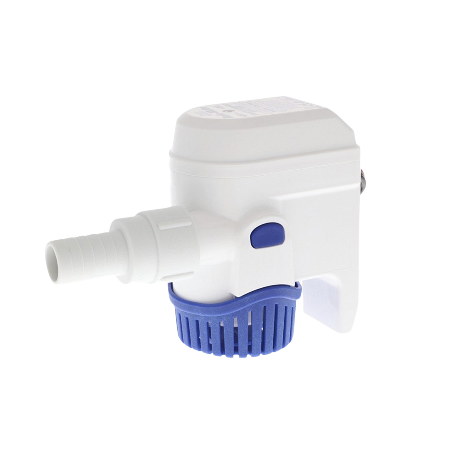 Bomba sumergible de achique automatizada de 500 galones por hora, para conexión de 24 Volts de corriente directa.